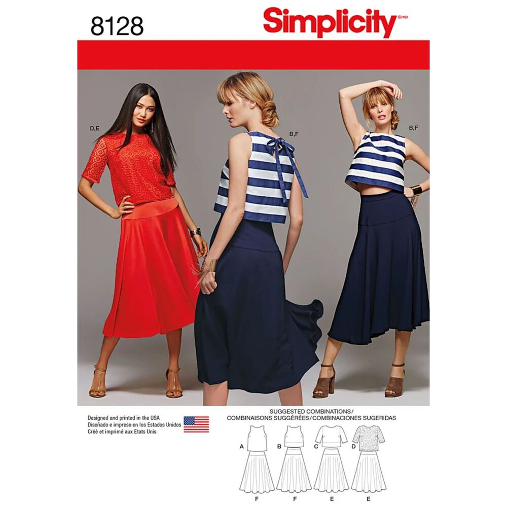 #8128 - Simplicity Sewing Pattern - Misses' Two Piece Dress - Size: 6-14